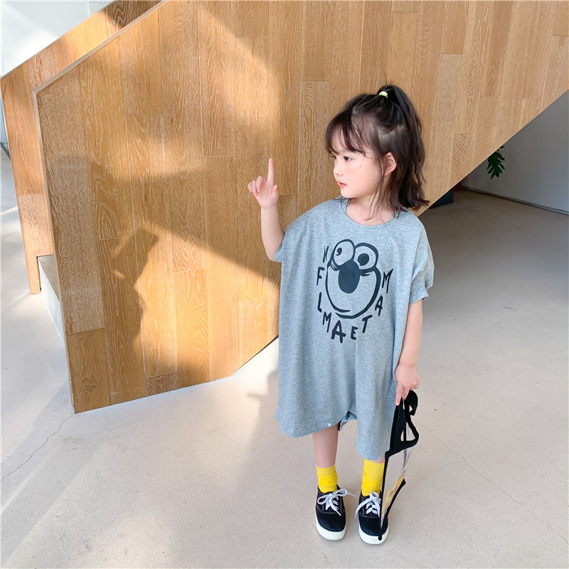 Loose Casual Short Sleeve Top Kids Long T-Shirt myETYN