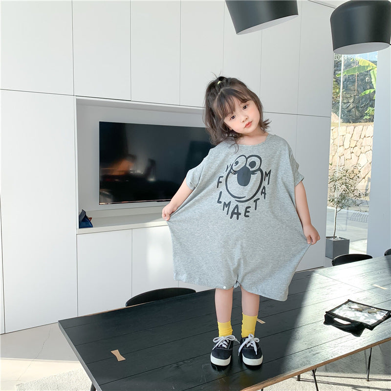 Loose Casual Short Sleeve Top Kids Long T-Shirt myETYN