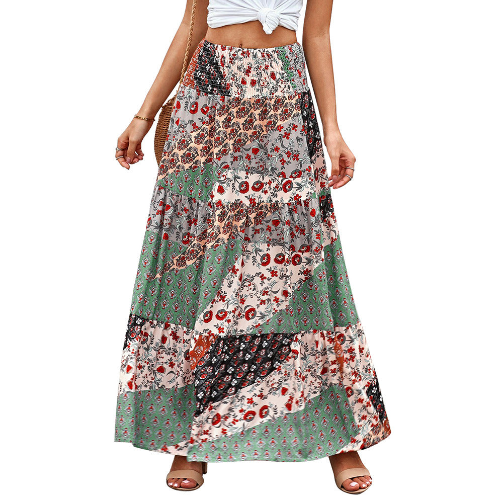 Loose fashion print high waist skirt myETYN