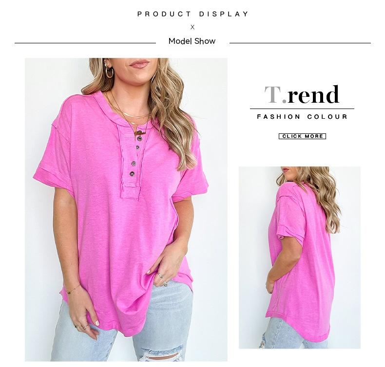 Mid-length Shiying Casual Style Half-open Collar Top myETYN