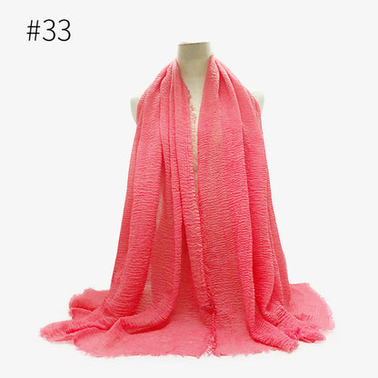 Monochrome Split Wrinkle Scarf Women's Toe Cap Shawl myETYN