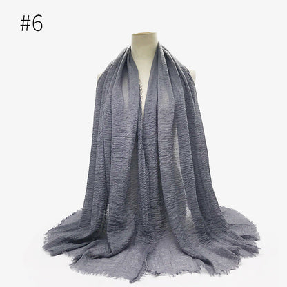 Monochrome Split Wrinkle Scarf Women's Toe Cap Shawl myETYN