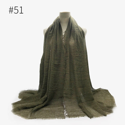 Monochrome Split Wrinkle Scarf Women's Toe Cap Shawl myETYN