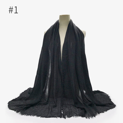 Monochrome Split Wrinkle Scarf Women's Toe Cap Shawl myETYN