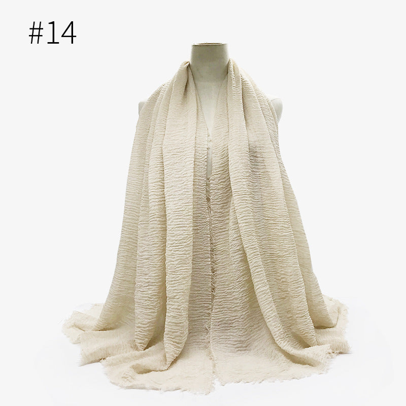 Monochrome Split Wrinkle Scarf Women's Toe Cap Shawl myETYN