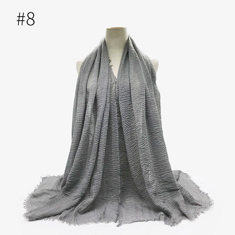 Monochrome Split Wrinkle Scarf Women's Toe Cap Shawl myETYN