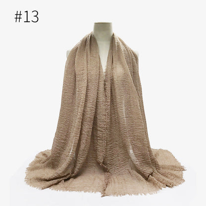 Monochrome Split Wrinkle Scarf Women's Toe Cap Shawl myETYN