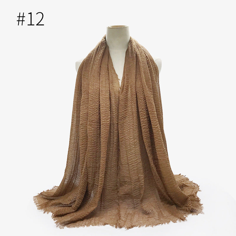 Monochrome Split Wrinkle Scarf Women's Toe Cap Shawl myETYN