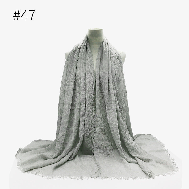 Monochrome Split Wrinkle Scarf Women's Toe Cap Shawl myETYN