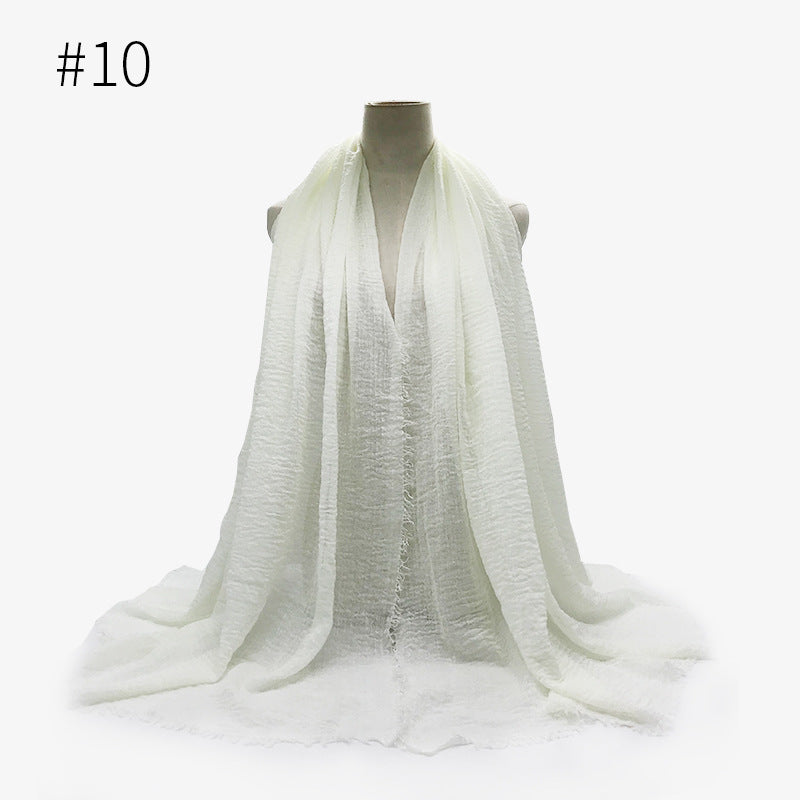 Monochrome Split Wrinkle Scarf Women's Toe Cap Shawl myETYN