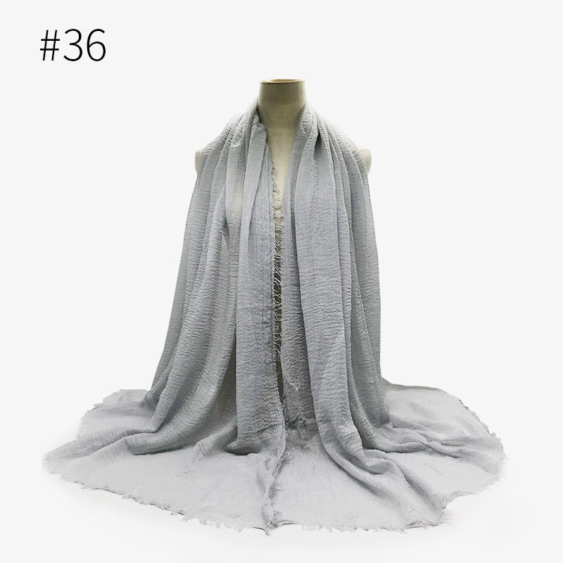 Monochrome Split Wrinkle Scarf Women's Toe Cap Shawl myETYN