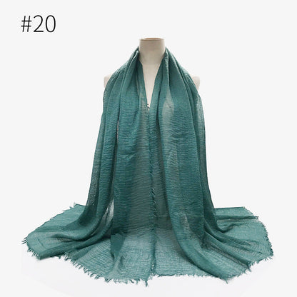 Monochrome Split Wrinkle Scarf Women's Toe Cap Shawl myETYN