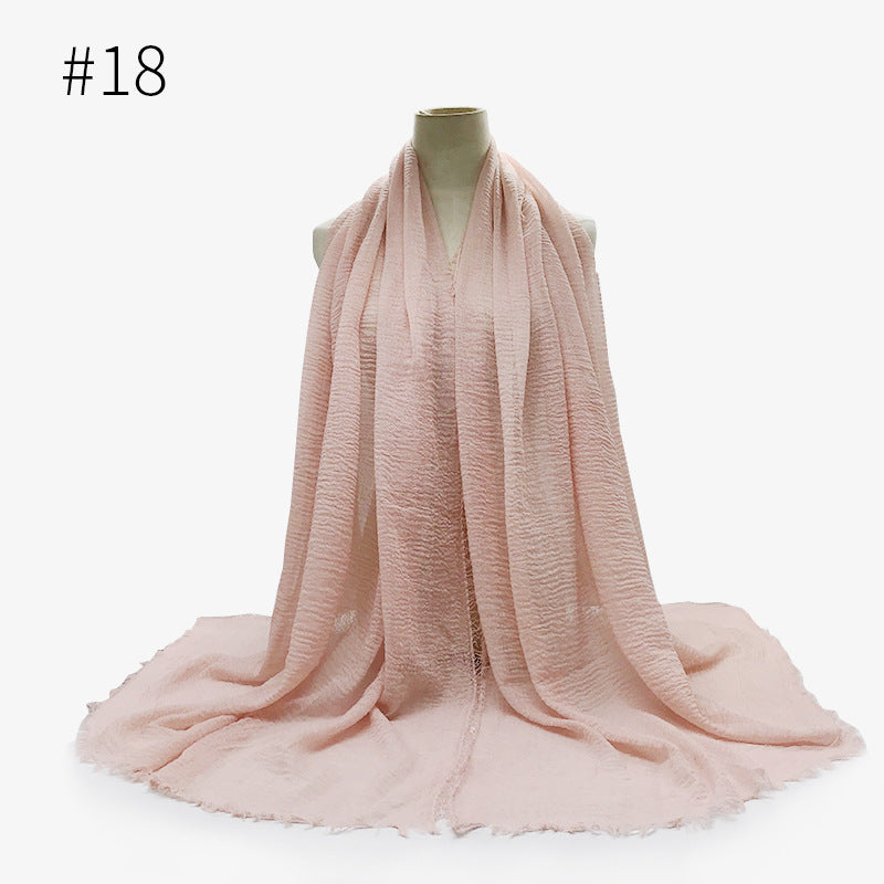 Monochrome Split Wrinkle Scarf Women's Toe Cap Shawl myETYN