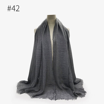 Monochrome Split Wrinkle Scarf Women's Toe Cap Shawl myETYN