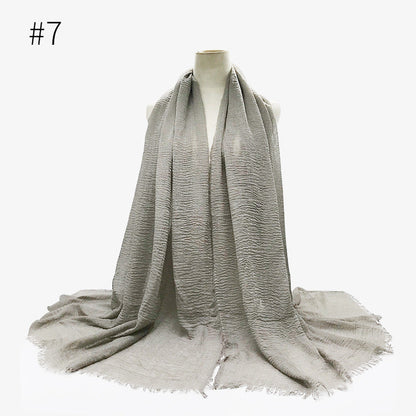 Monochrome Split Wrinkle Scarf Women's Toe Cap Shawl myETYN