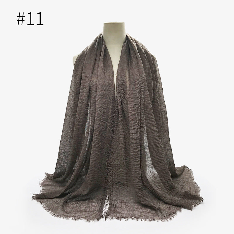 Monochrome Split Wrinkle Scarf Women's Toe Cap Shawl myETYN