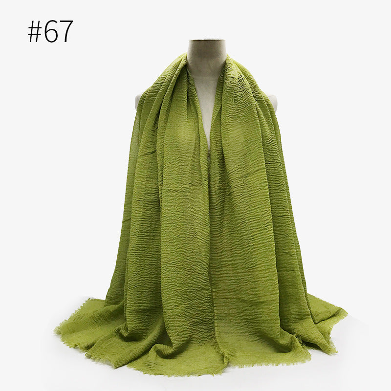 Monochrome Split Wrinkle Scarf Women's Toe Cap Shawl myETYN