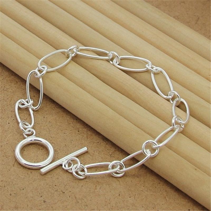 New High-end Women's Mens Fine S925 Sterling Silver Bracelet Fashion Jewelry Gift Men's 10MM Square Beautiful Gem myETYN