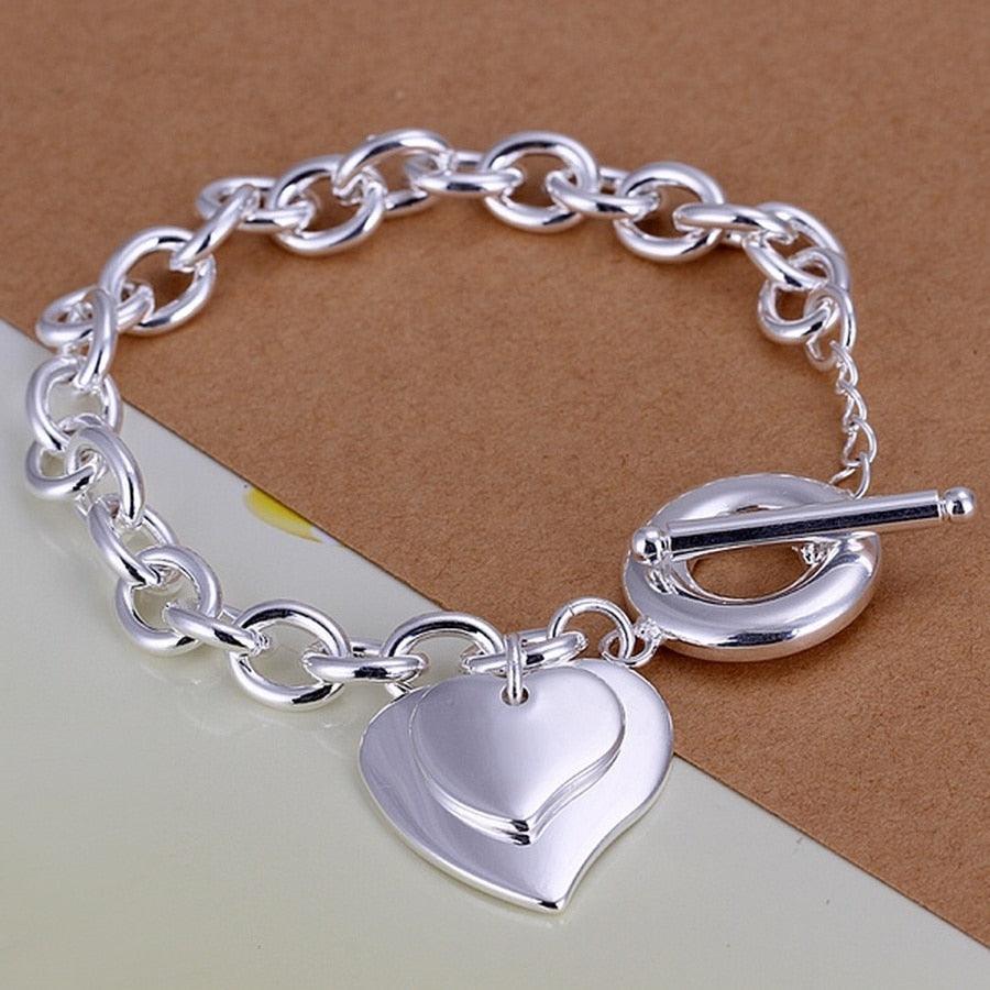 New High-end Women's Mens Fine S925 Sterling Silver Bracelet Fashion Jewelry Gift Men's 10MM Square Beautiful Gem myETYN