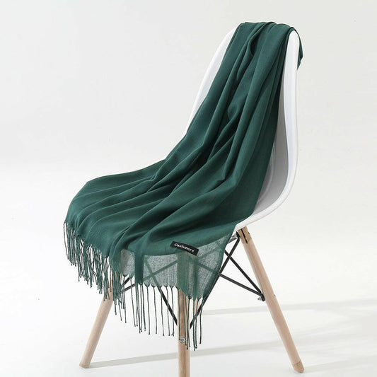 New Japanese And Korean Women's Long Autumn And Winter Cashmere-like Simple And Comfortable Versatile Fashion Solid Color Tassel Scarf Shawl myETYN