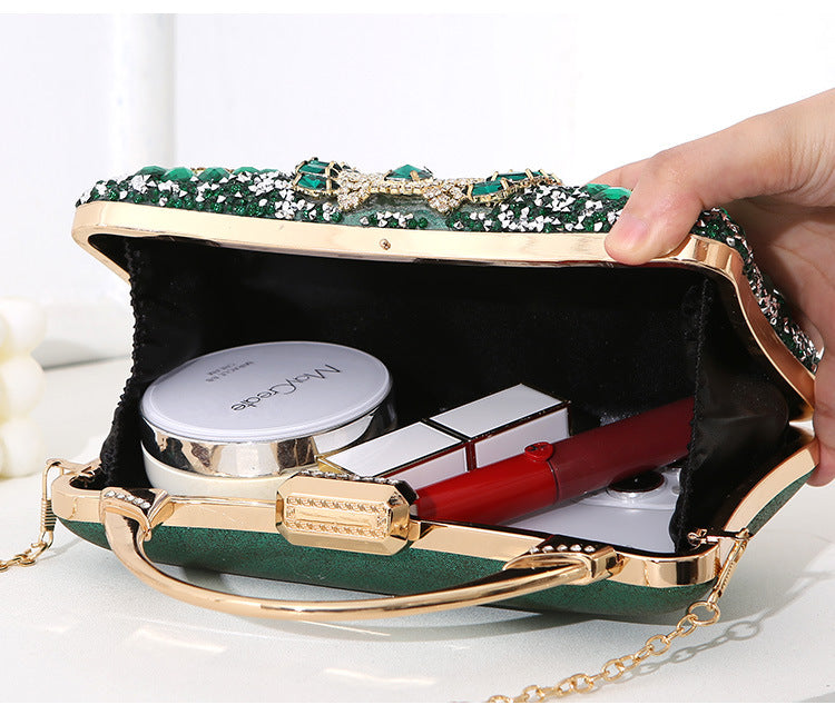 New Metal Handheld Handmade Diamond Inlaid Dinner Bag myETYN