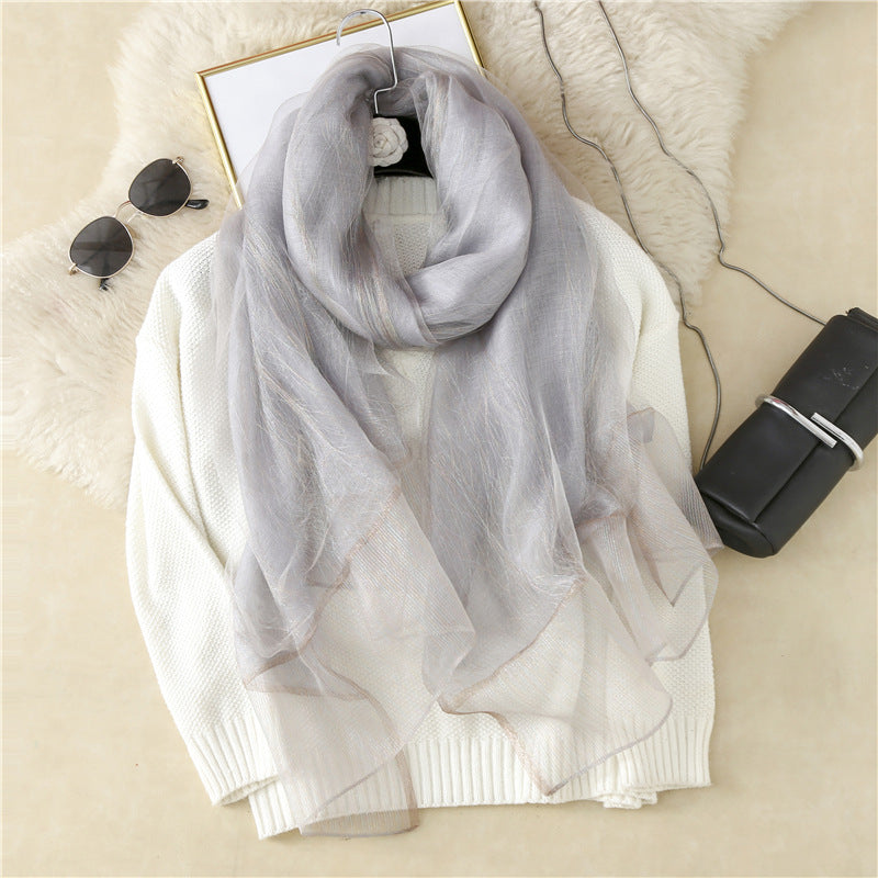 New Style Silk Casual Silk Scarf Women myETYN