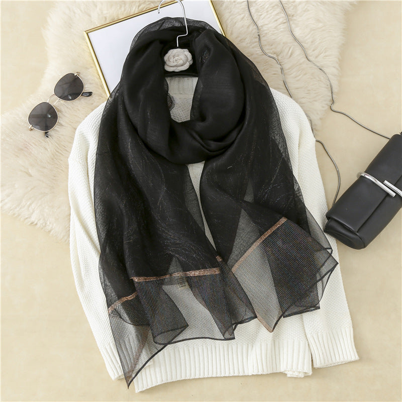 New Style Silk Casual Silk Scarf Women myETYN