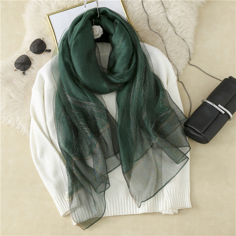 New Style Silk Casual Silk Scarf Women myETYN