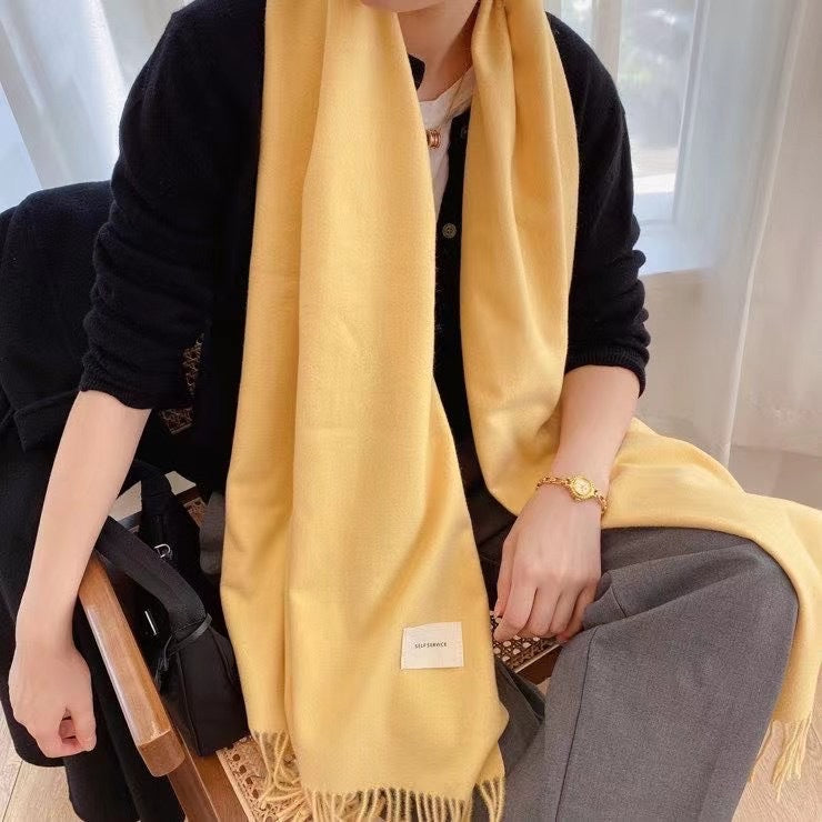 New Style Tassel Imitation Cashmere Scarf Padded Shawl Women myETYN