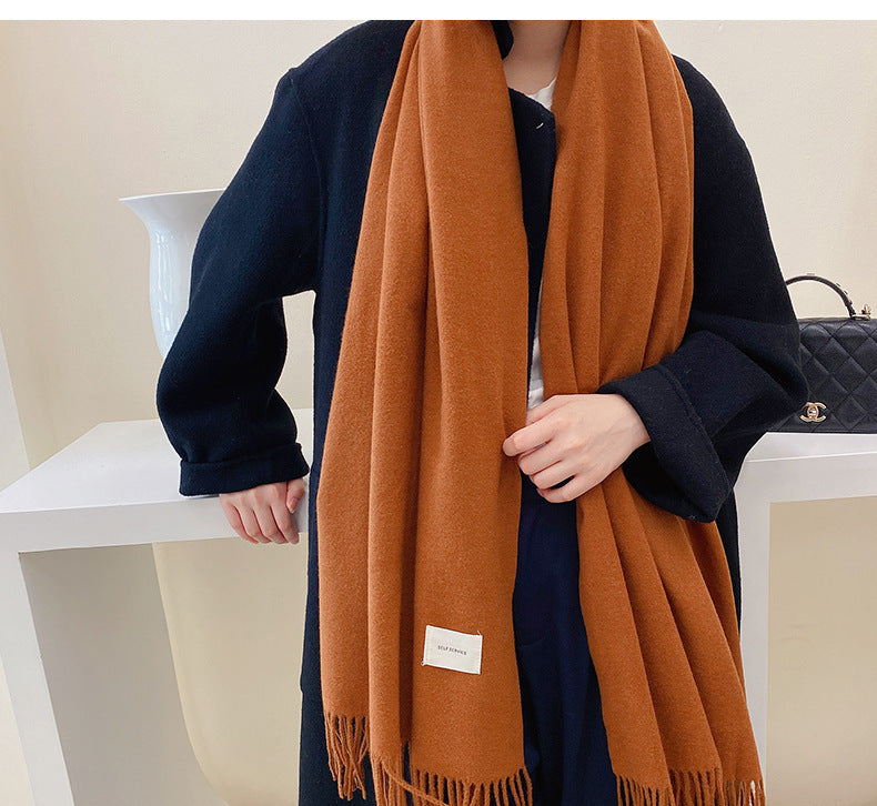 New Style Tassel Imitation Cashmere Scarf Padded Shawl Women myETYN