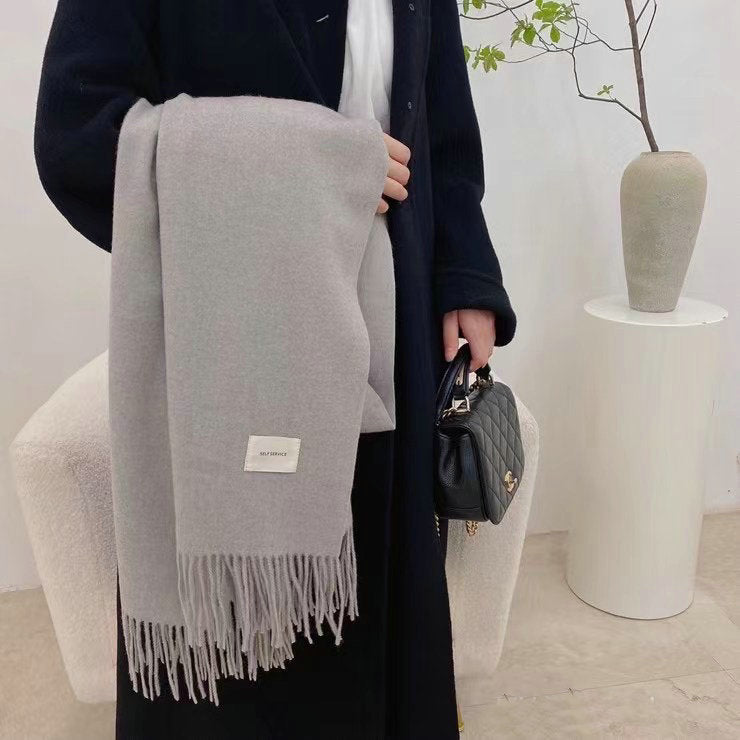 New Style Tassel Imitation Cashmere Scarf Padded Shawl Women myETYN