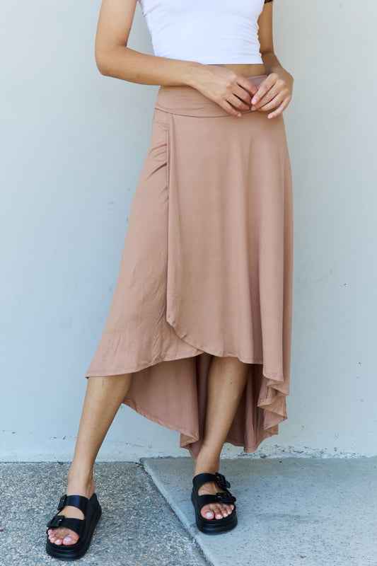 Ninexis First Choice High Waisted Flare Maxi Skirt in Camel myETYN