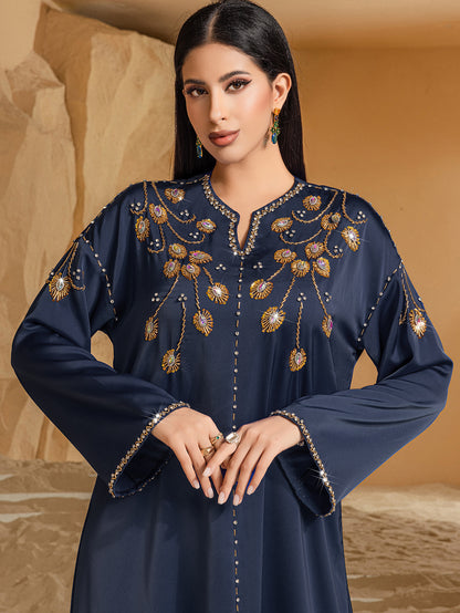 Dream Blue Heavy Industry Saudi Arabia Hand-stitched Diamond Dress