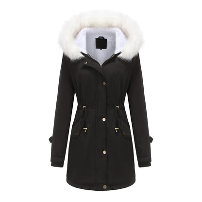 Women's Fashion Detachable Fur Collar Cotton Coat Velvet Coat Cotton-padded Jacket - myETYN