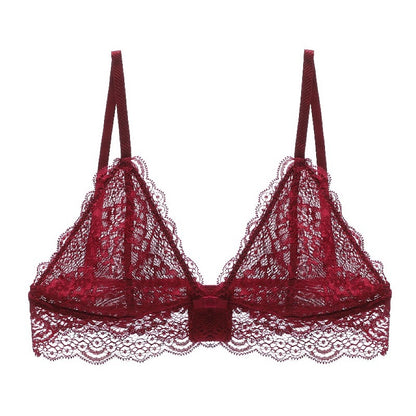 Summer Breathable Lace Sexy Lingerie Wireless Ultra Thin Triangle Cup Bra Bralette - myETYN