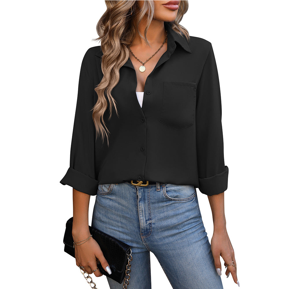 Spring Summer Women Clothing Women Office Shirt Office Business Long-Sleeved Shirt - myETYN