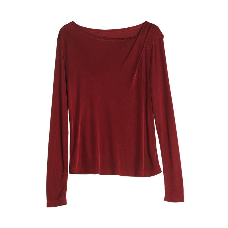 Women's Silk Long-sleeved Bottoming Shirt - myETYN