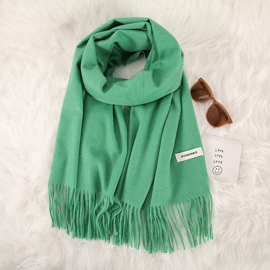 Women's Stylish Double-Sided Cashmere Tassel Scarf - myETYN