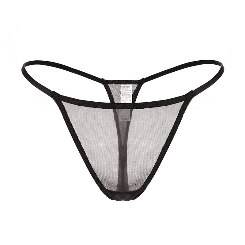 Sexy Mesh Sheer See Through Temptation Underwear Thin Low Waist T Shaped Panties Women T Back Thread - myETYN