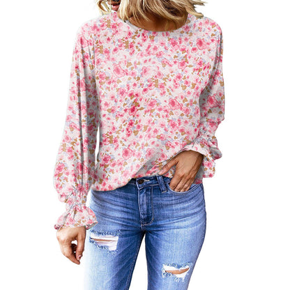 Floral Female Bishop Sleeves Top