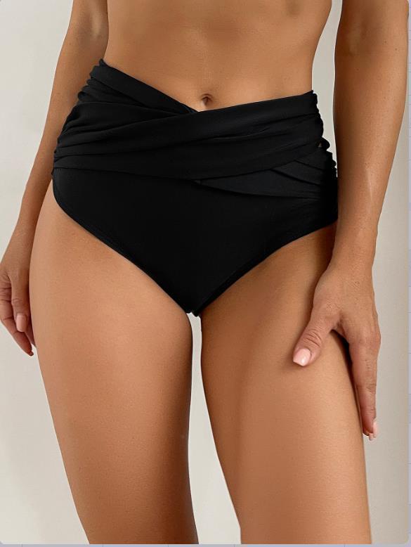 Women's Fashion Pure Color Thickened Conservative High Waist Durable Swimming Trunks - myETYN