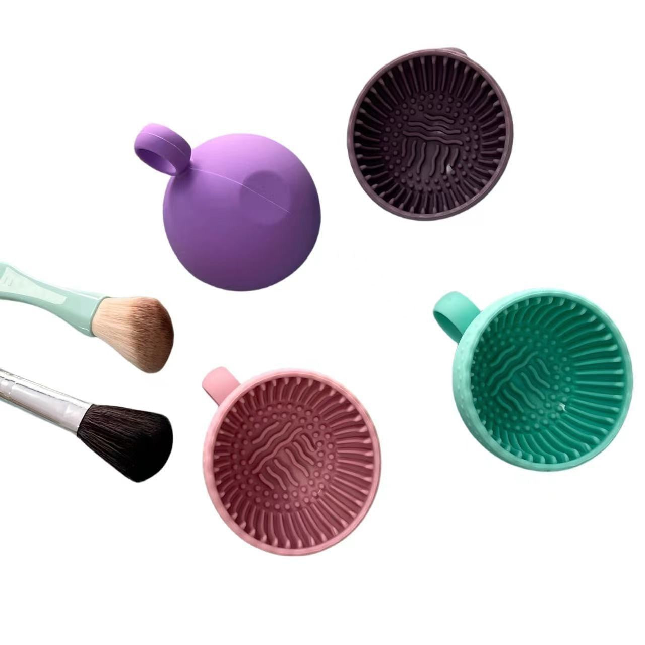 Makeup Brush Cleaner Folding Powder Puff Cleaning Bowl Eyeshadow Brushes Wash Clean Mat Beauty Tools Soft Silicone Scrubber Box - myETYN