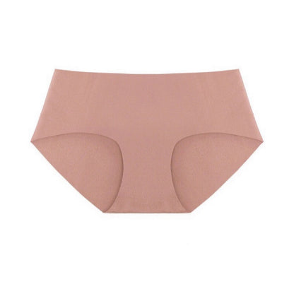 Korean Seamless Underwear Women Mid Length Low Waist Hip Wrapped Simple Nude Feel Comfortable Women Briefs Panties - myETYN