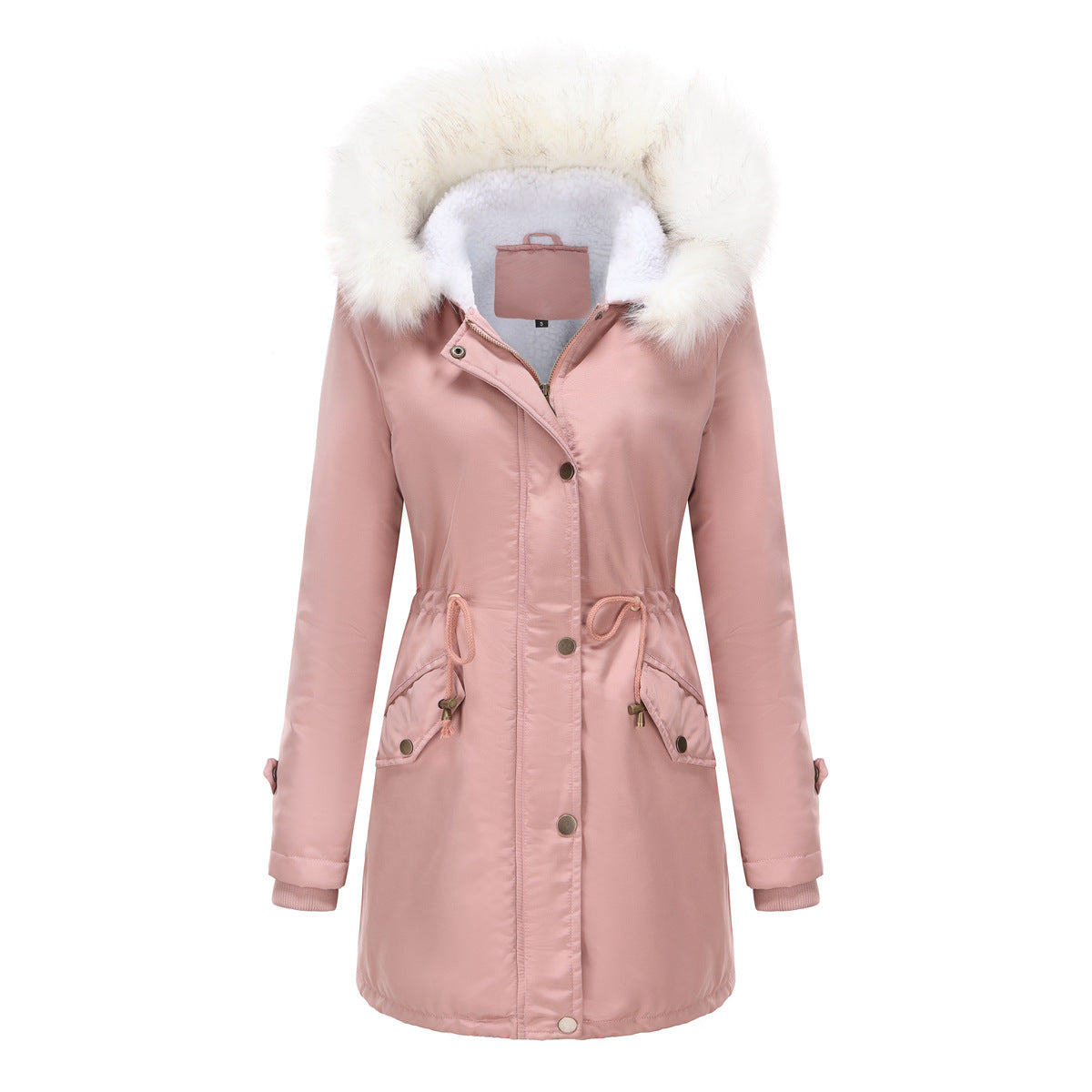 Women's Fashion Detachable Fur Collar Cotton Coat Velvet Coat Cotton-padded Jacket - myETYN