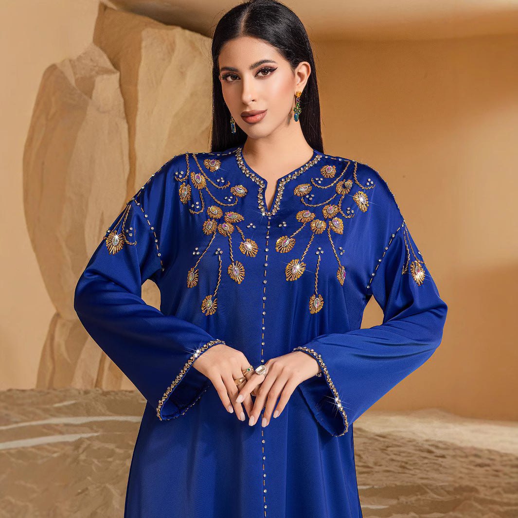 Dream Blue Heavy Industry Saudi Arabia Hand-stitched Diamond Dress