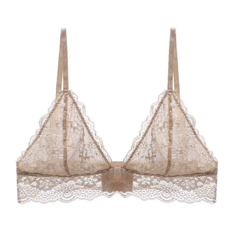 Summer Breathable Lace Sexy Lingerie Wireless Ultra Thin Triangle Cup Bra Bralette - myETYN