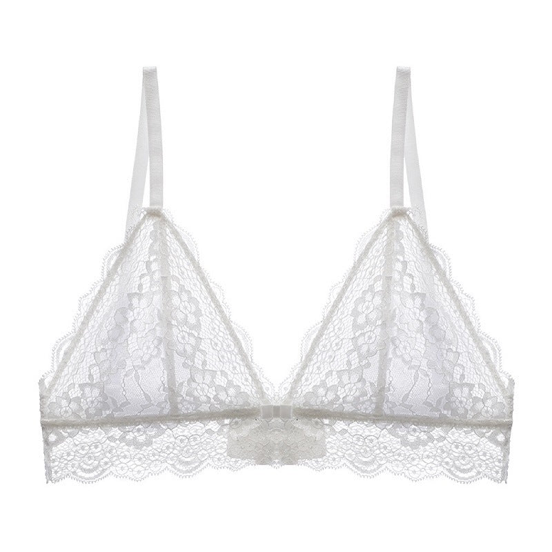 Summer Breathable Lace Sexy Lingerie Wireless Ultra Thin Triangle Cup Bra Bralette - myETYN