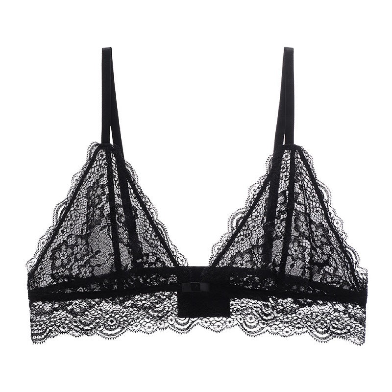 Summer Breathable Lace Sexy Lingerie Wireless Ultra Thin Triangle Cup Bra Bralette - myETYN