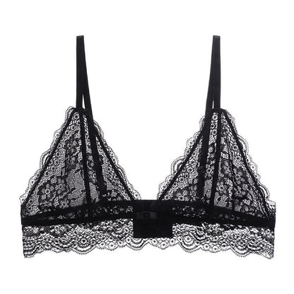 Summer Breathable Lace Sexy Lingerie Wireless Ultra Thin Triangle Cup Bra Bralette - myETYN