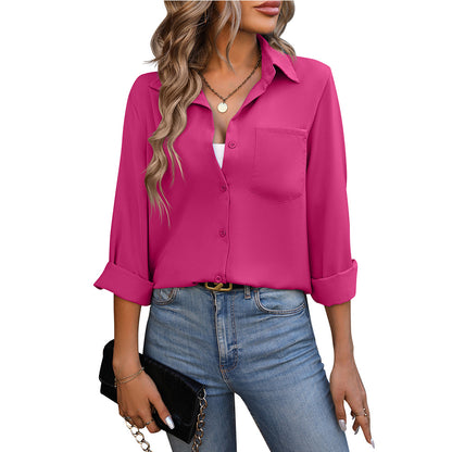 Spring Summer Women Clothing Women Office Shirt Office Business Long-Sleeved Shirt - myETYN